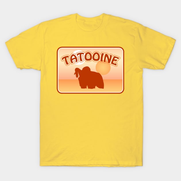 Tatooine Travel Decal T-Shirt by CJROBBINS